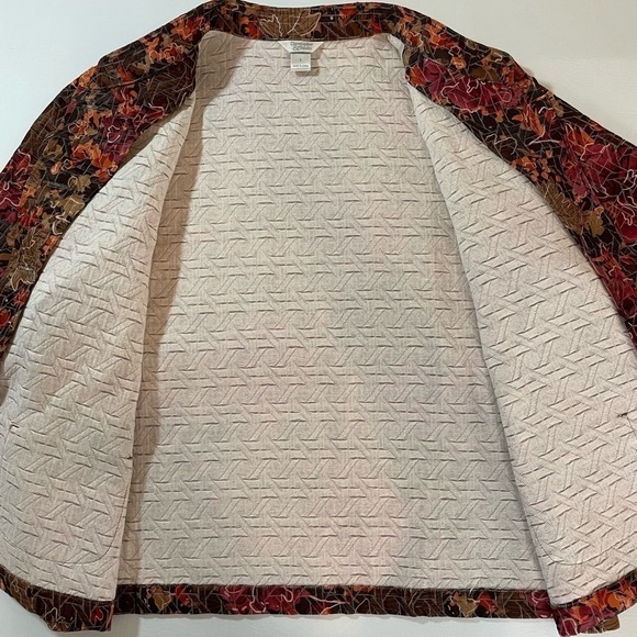 Christopher & Banks Floral/Leaf Pattern Mandarin Collar Blazer Size Large - Picture 8 of 13